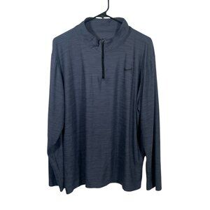 Nike Dri Fit Breathe 1/4 Zip Running Shirt Mens XL Pullover 940177 Blue Gray